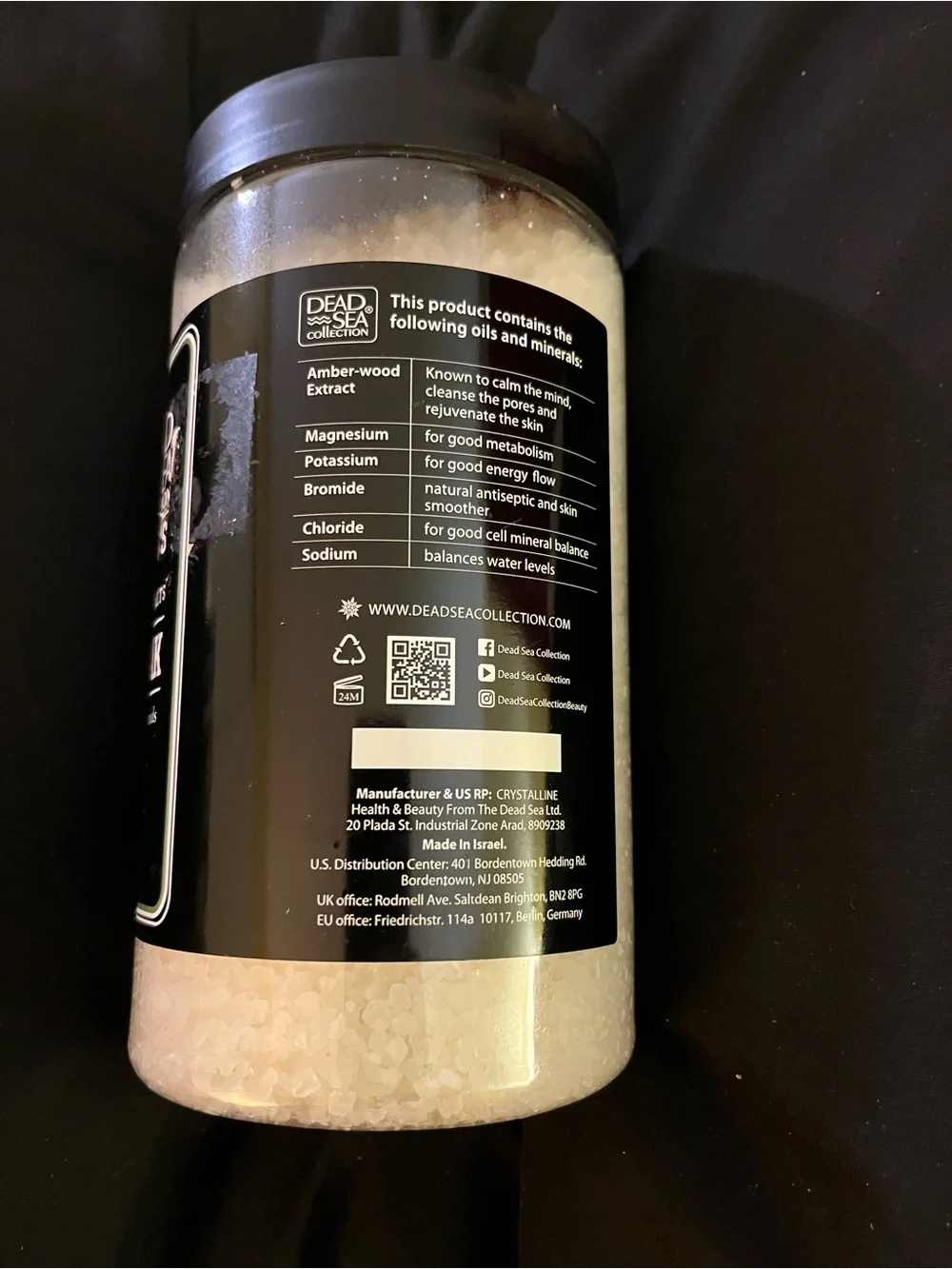 Dead Sea Collection Mens Amber-Wood Dead Sea Salts Muscle Soak 37 oz